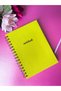 A5 Spiral Bound Hard Cover Linen Lined Notebook / School Notebook Lemon - 6
