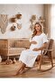 New Season Ecru Muslin Fabric 100% Soft Textured Maternity Nightgown - 4