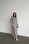 Women's Woven Fabric Maxi Length Striped Shirt Dress Suitable for Tesettüre - 6