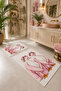 White Pink Bath Mat with Duck Pattern and Bathrobe, Set of 2 - 5