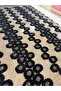 Black Fluffy Pompom Flower and Sequin Embroidered Tulle Fabric (140 cm) - Evening Dress and Designer Fabric - 6