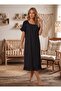New Season Black Muslin Fabric 100% Soft Textured Maternity Pajama Set - 3