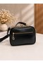 Women's 4-Compartment Lined High-Quality Leather Side Bag with Gold Zipper Detail (21*15cm) - 3