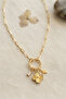 Gold Color Paperclip Chain Clover Model Women's Necklace