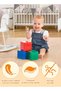 12 pcs Thickened Plush Foam Interlocking Floor Mats, Interlocking Foam Tiles with Edgings for Kids, Soft Anti-Slip Puzzle Area Square Rug Playmat for Children Room Flat (10", Beige) - 2