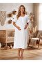 New Season Ecru Muslin Fabric 100% Soft Textured Maternity Nightgown - 3
