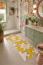 Yellow and White What if It All Works Out Written Bath Mat Set of 2 - 3