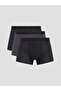 Black Cotton Flexible Men's Boxer Briefs 3-Pack