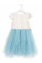 Girl's Knitted Fabric Robe, Floral Guipure Waist, Hand-Embroidered Pearl Detail, Pleated Tulle Skirt, and Crown Accessory, Girl's Evening Dress for Ages 4-8, Birthday, Special Occasion - 7