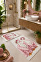 White Pink Bath Mat with Duck Pattern and Bathrobe, Set of 2 - 6