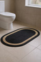 Striped Oval Bath Mat |   Washable Modern Floor Mat |   4 Color Options | 60X100Cm - 5