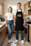 Unisex Kitchen Apron Italian Pizza Printed Relaxed Cut Neck Strap Pocketed Daily Cooking Modern