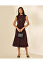 Women Burgundy Sleeveless High Neck Top - 5