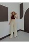 Women's High Waist Elastic Waist Linen Palazzo Trousers - 2