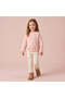 Girls Pink Bow Jacquard Pullover - 2