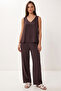 Modal Blouse Trousers Set Lmc0059 Brown