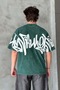 Premium Acid Wash Graphic Print Oversize T-Shirt - 6
