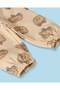 Infant Girls Beige Teddy All Over Print Joggers - 3