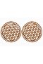 Wooden Lotus Patterned Basket Base Cover 20 cm Walnut Single Face 3 mm Mdf (2 Pcs)