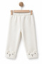 Baby Cotton Lamb Embroidered Ecru Sweatshirt and Pants Set - 3