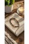 Amber Cube Cut Bracelet with Gray Steel Chain, Stylish Bracelet for Women and Men