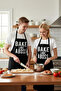 Unisex Kitchen Chef Apron Bold Printed Cooking Enthusiast Gift Comfortable Cut Daily Modern Stylish Elegant