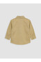 Özmarka New Season Beige Long Sleeve Gabardine Baby Boy Shirt - 5