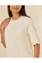 Women Ivory Embroidered Crewneck Blouse - 4