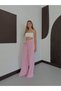 Women's High Waist Elastic Waist Linen Palazzo Trousers - 2