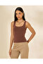 Women Brown Scoop Neck Strappy Vest