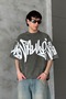 Premium Acid Wash Graphic Print Oversize T-Shirt - 3