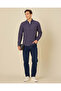 Men Navy Checked Long Sleeve Shirt - 2