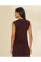 Women Burgundy Sleeveless High Neck Top - 3