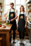 Unisex Kitchen Apron Pizza House Retro Print Nostalgic Design Comfortable Cut Daily Cooking Modern Stylish