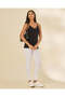 Women Black Lace Trim Vest - 5