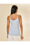 Women Blue Lace Trim Vest - 3