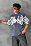 Premium Acid Wash Graphic Print Oversize T-Shirt - 3