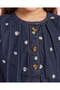 Girls Blue Embroidered Denim Blouse - 3