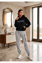 Hooded Sweat Suit 2-Piece Combination Winter Embroidered Balance Printed Women's / Men's Unisex Model