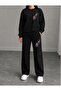 Flower Printed Women's Tube-Collar Bottom/Top Sweat Suit