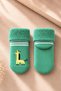 Children's Multi-Colored Towel Curled Booties Socks Patterned 3-Pack - 2