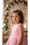 Girl's Dress Zero Sleeve Rose Detailed Bow Party Birthday Princess Dress - 7