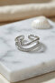 Silver Color Wavy and Zircon Stone Model Women's Ring