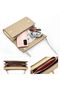 Women's Luxury Strap Hand and Shoulder Bag Makeup Bag with Snap Fasten Faux Leather Wallet Simple Mini Square Bag, Twill Coffee - 4