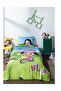 Licensed Single Child Pique Set with Elastic Sheets - Niloya Bicycle Green