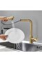 Kitchen Sink Faucet with 2-Function Sprinkler Head and Spiral, Matte Gold, Imported with 7 Years Warranty - 5