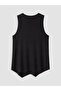 Vizyon New Season Black Plus Size Asymmetrical Cut Women's Undershirt - 5