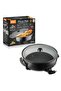 R-5405 Electric Pizza Pan 1500W, Large Capacity Non-Stick Cooking Pan with Tempered Glass Lid, Adjustable Temperature Control, Easy-Clean Surface, Multi-Purpose Electric Skillet for Pizza, Frying,