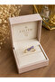 Lilac Stone Gold Color Women's Ring – Elegant Sparkling Ring with Double Drop Stones