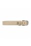 Boy's Light Beige Flat Belt - Faux Leather Classic Belt with Metal Buckle - 3